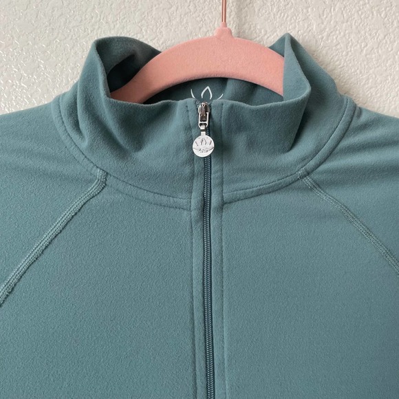 Beyond Yoga Jacket Small Jade Green Full Zip Mock Neck Supplex Athletic Stretch - Picture 5 of 13